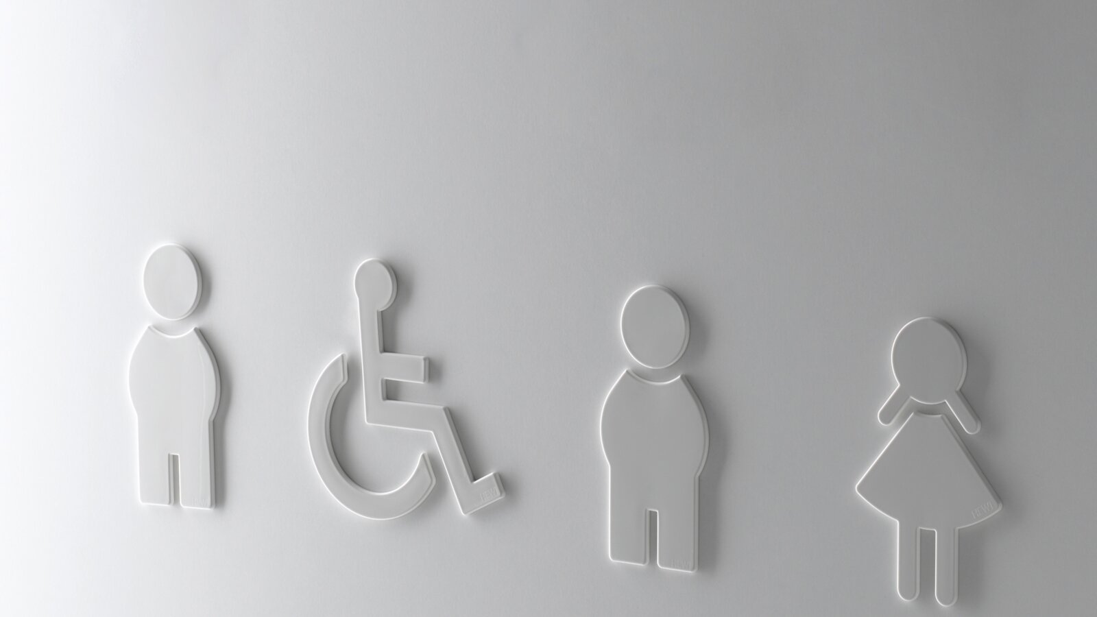 HEWI WC Symbols White WC symbols man woman and barrier-free in the colour white made of polyamide